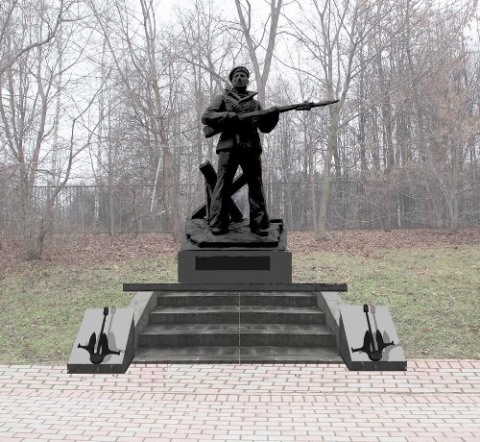 Эскиз памятника морякам, героически погибшим при защите Москвы